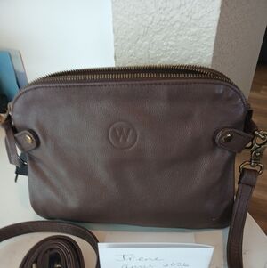 Women's Leather Crossbody Bag in Brown by Wanderers Travel